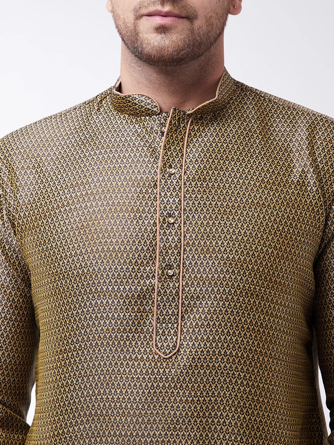 VM By VASTRAMAY Men's Black Silk Blend Kurta