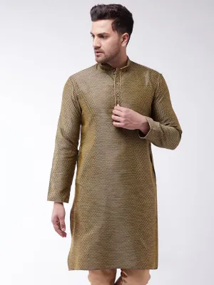 VM By VASTRAMAY Men's Black Silk Blend Kurta
