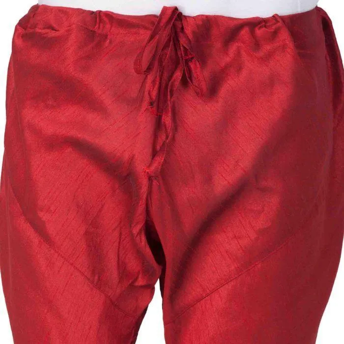 VM By VASTRAMAY Men's Maroon Cotton Silk Blend Pyjama