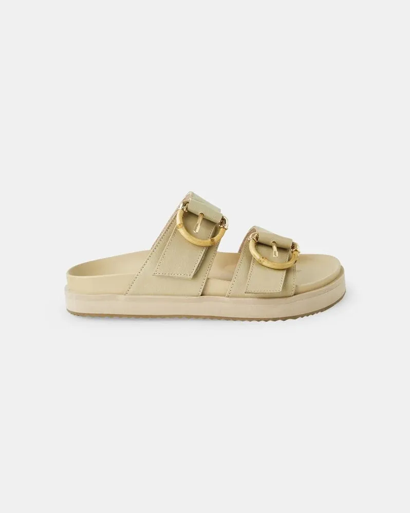 Walnut Mint Leather Slide