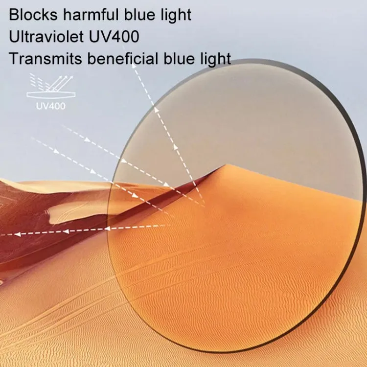 Watching Cell Phone Playing Games Anti-Blue Light Glasses Postoperative Flat Glasses, Color: Black Frame Light Yellow To Gray Lens