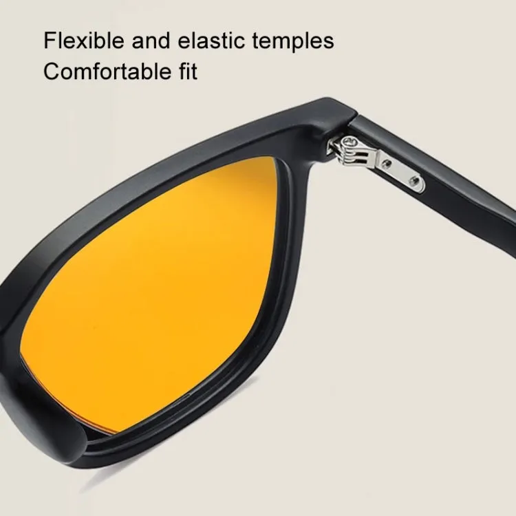 Watching Cell Phone Playing Games Anti-Blue Light Glasses Postoperative Flat Glasses, Color: Black Frame Light Yellow To Gray Lens