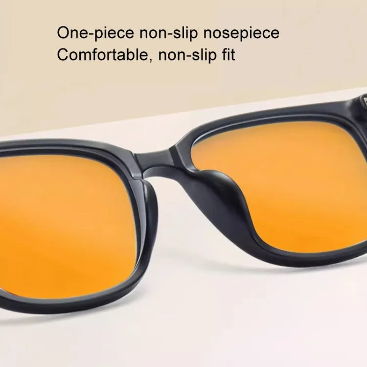 Watching Cell Phone Playing Games Anti-Blue Light Glasses Postoperative Flat Glasses, Color: Black Frame Light Yellow To Gray Lens