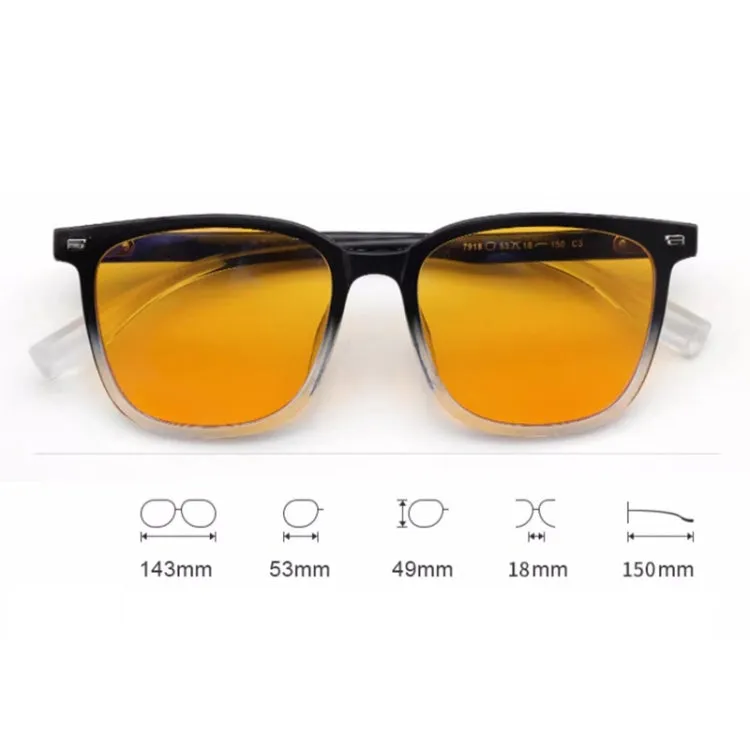 Watching Cell Phone Playing Games Anti-Blue Light Glasses Postoperative Flat Glasses, Color: Black Frame  Transparent Lens