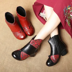 Winter Ethnic Leather Women's Boots | Gift Shoes
