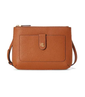 Women's Pebbled Leather Medium Jamey Crossbody Lauren Tan