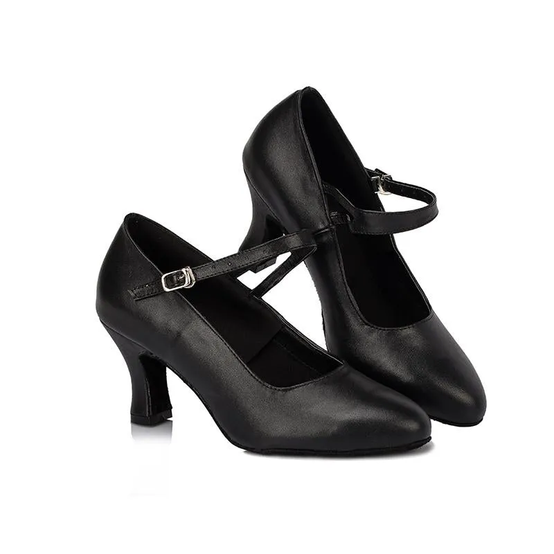 Women's Real Leather 7cm Heels Ballroom Dance Character Shoes Modern Shoes