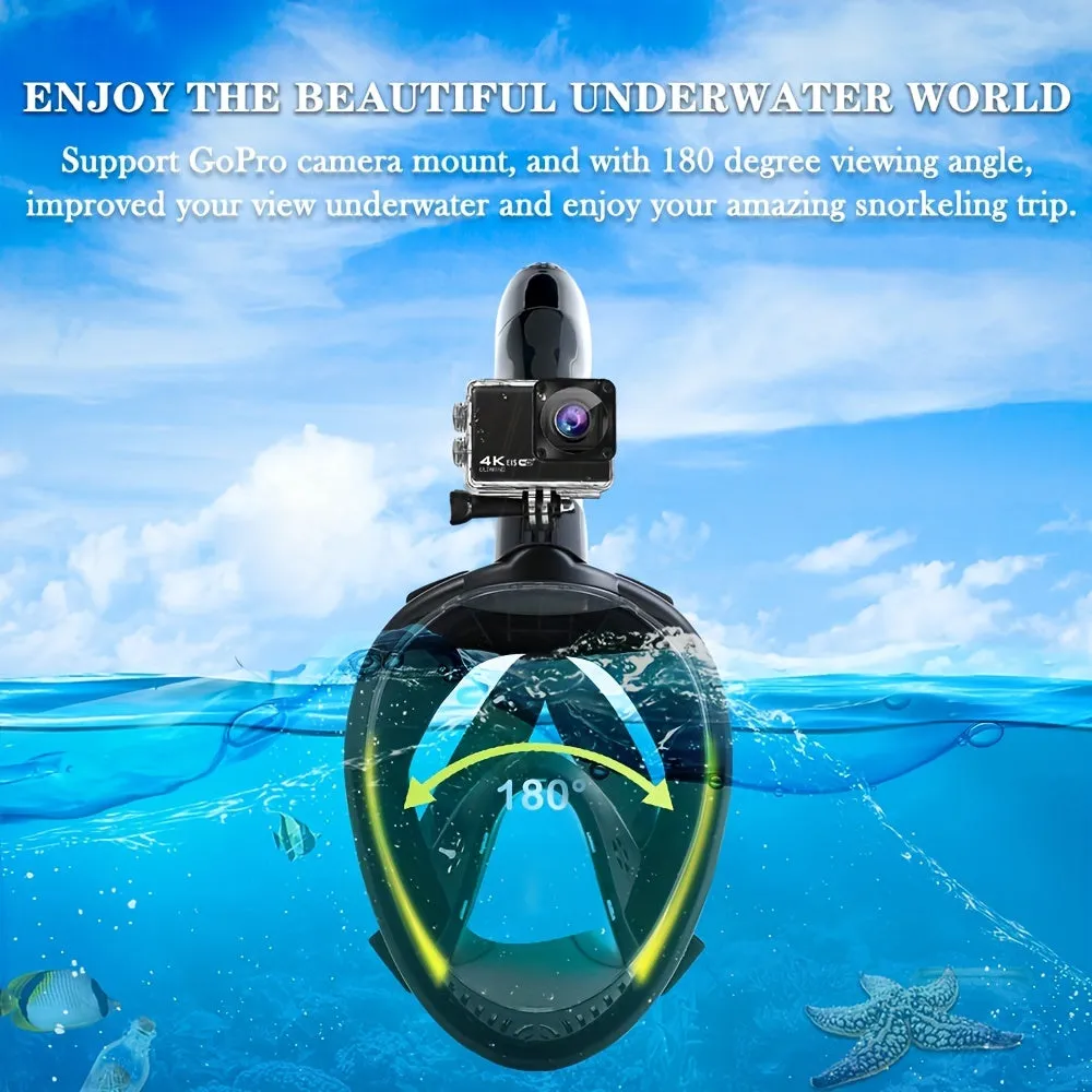 Y3 Full Face Snorkeling Mask 180 View AntiFog AntiLeak Tech