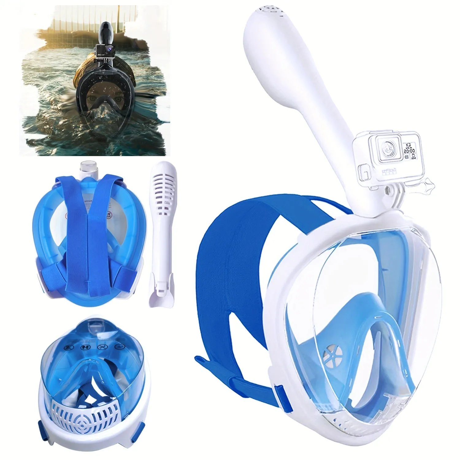 Y3 Full Face Snorkeling Mask 180 View AntiFog AntiLeak Tech