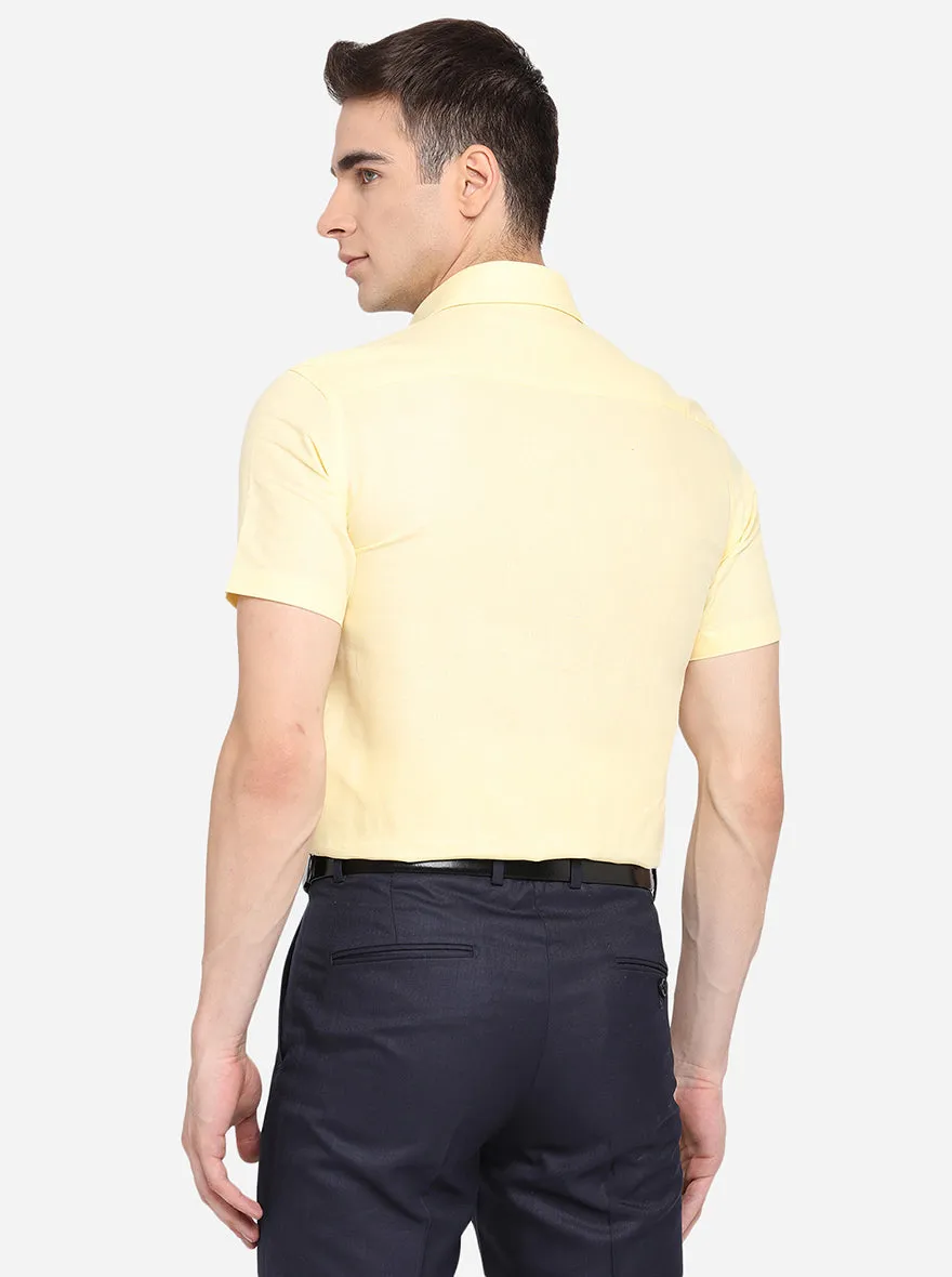 Yellow Solid Slim Fit Formal Shirt | Greenfibre