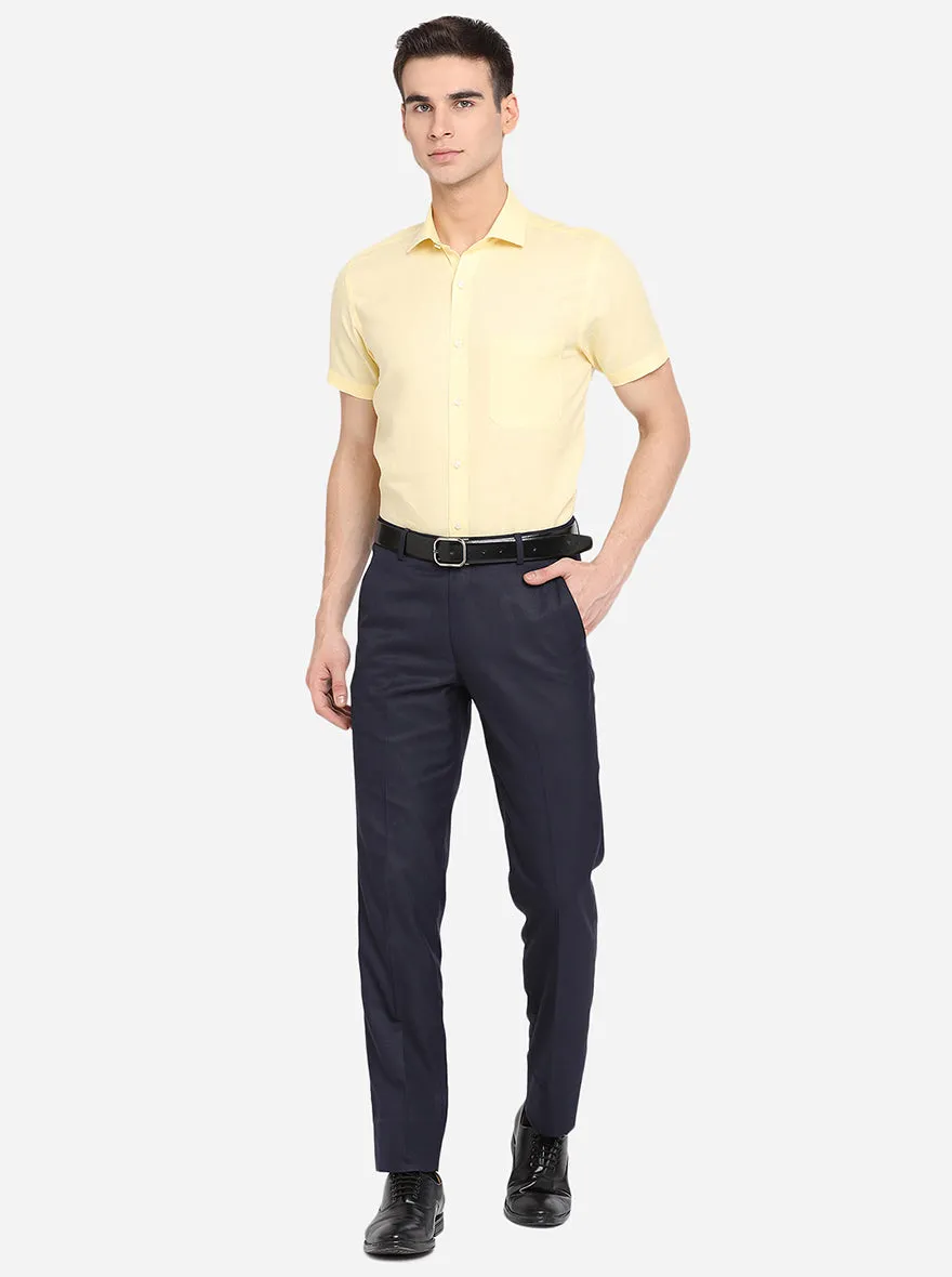 Yellow Solid Slim Fit Formal Shirt | Greenfibre