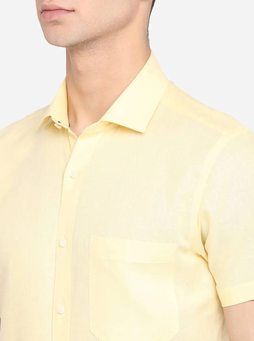 Yellow Solid Slim Fit Formal Shirt | Greenfibre